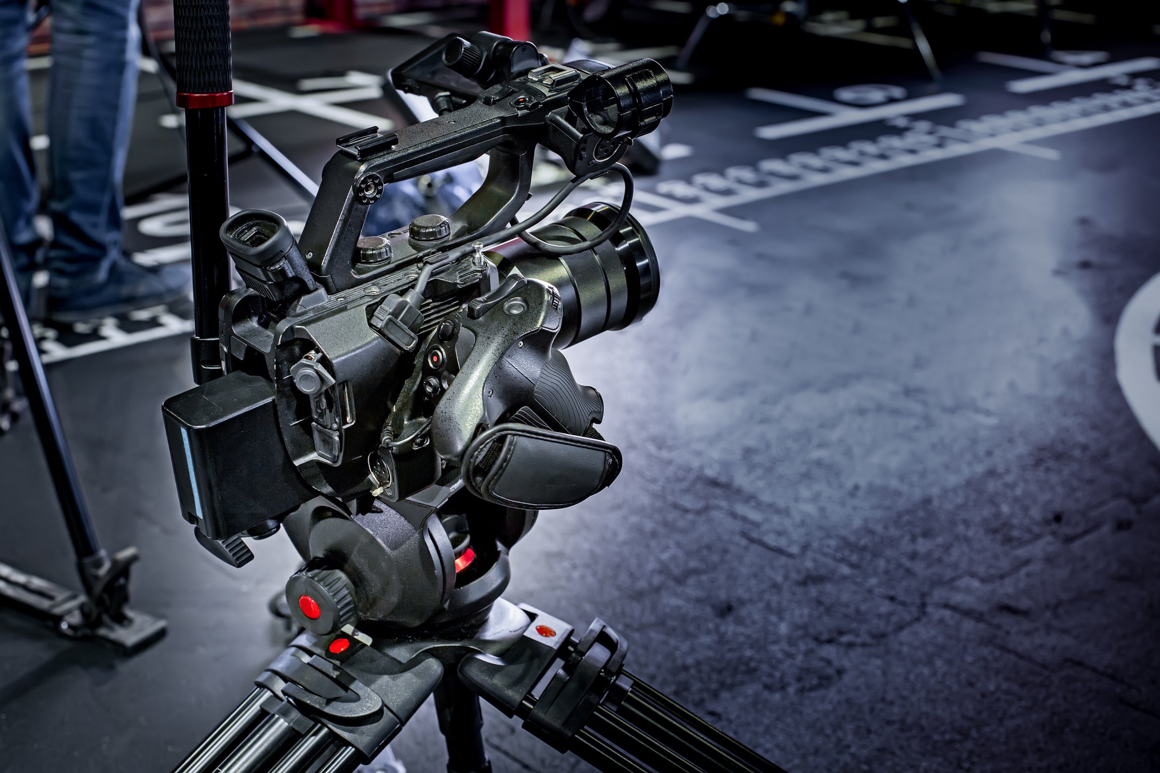 backstage of video production professional video cameras